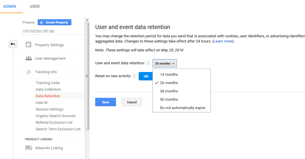 Analytics Data Retention