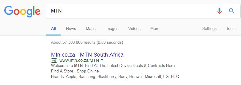 Paid Result - Search Network Ad