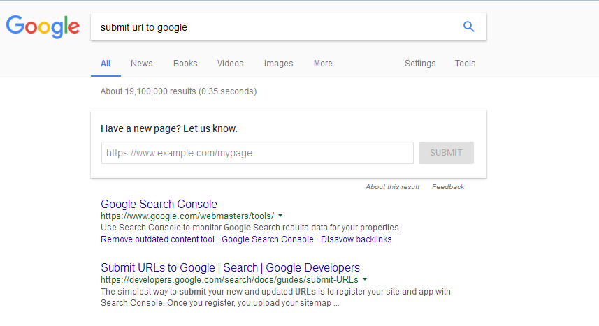 Submit URL To Google